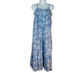 Tuckernuck St Lucia Maxi Dress Sea Glass Ruffle Beach Coverup Cottagecore